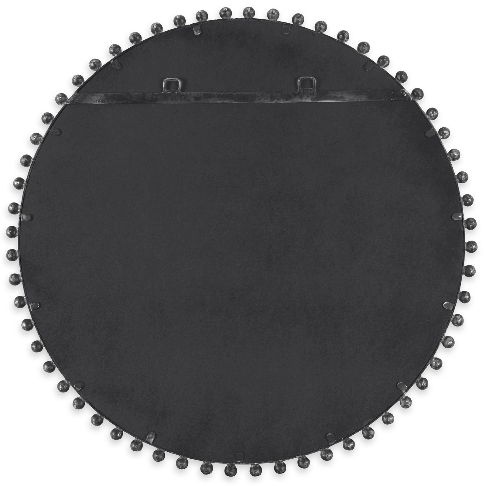 Bedonia 32" Round Metal Wall Mirror, Black