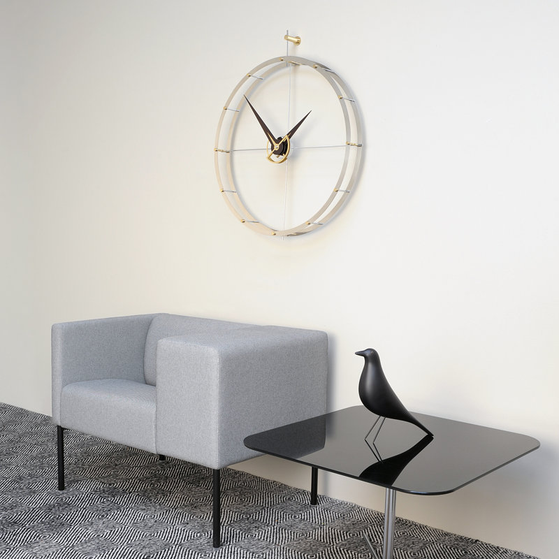 Horloge murale surdimensionnée doble, Argent/Noir