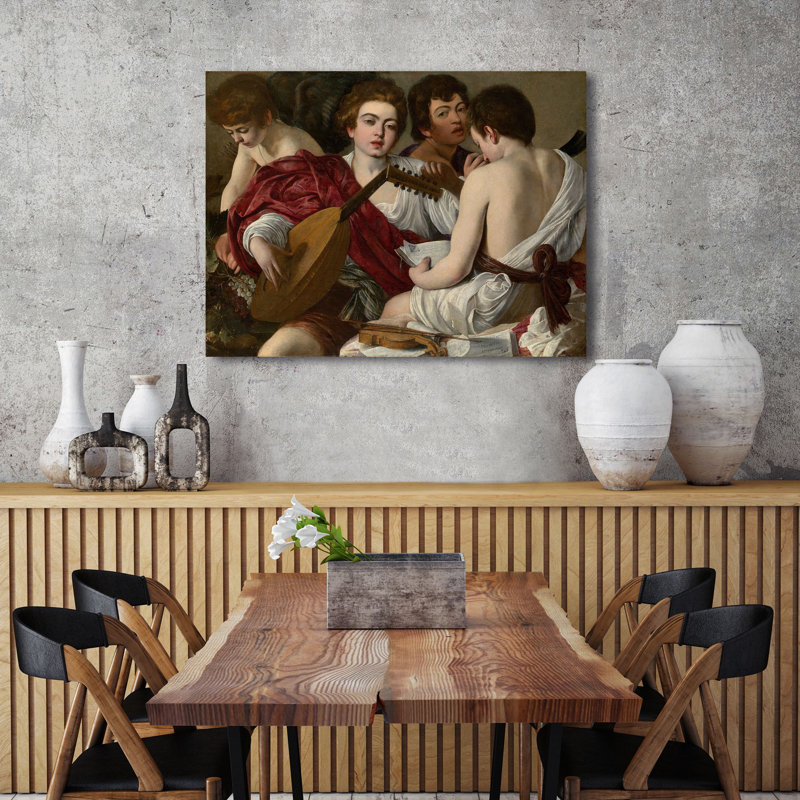 3AA6323 The Musicians Or Concert - Wrapped Canvas Art Prints, 70cm H x 100cm W x 4cm D