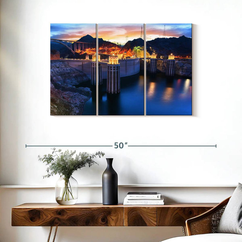 Rorry Hoover Dam At Night, 24" H x 38" W