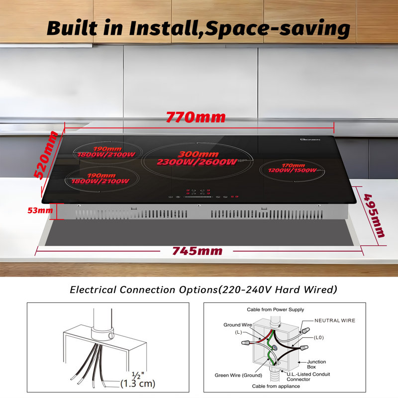 30 Inch 4-burner Electric Induction Cooktop