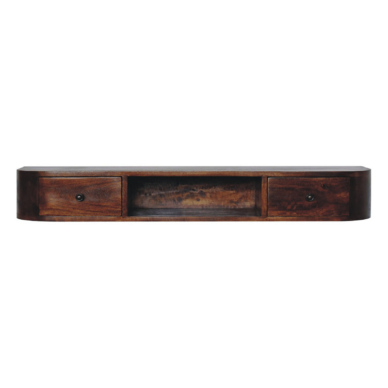 Solid Wood Lunar 2-Drawer Floating Console
