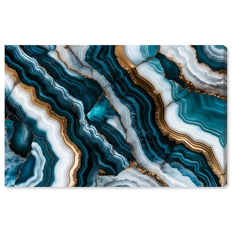 «Teal Tides Treasure I» par Teal , H 10 po x l 15 po, Toile tendue