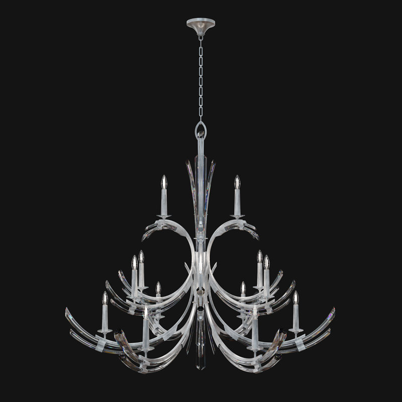 Lustre rond 56 po Trevi, Feuille d'argent