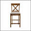 Ensemble de 2 chaises rembourrées en lin à hauteur de comptoir avec dossier en X pour une assise élégante et confortable-507225236