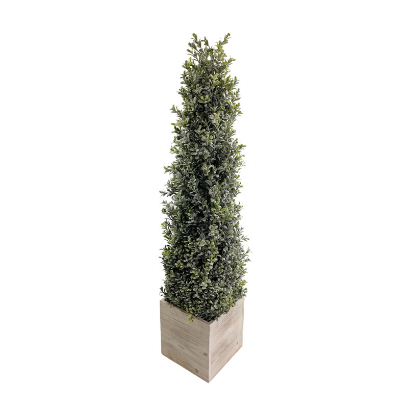 Pot à fleurs topiaire en buis artificiel, H 34 po x l 7 po x P 7 po