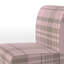 Fauteuil de chambre en velours rose à carreaux tartan