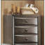 Commode 5 tiroirs de style transitionnel avec poignées ovales, finition grise pour un rangement élégant et durable dans la chambre à coucher-1044263002