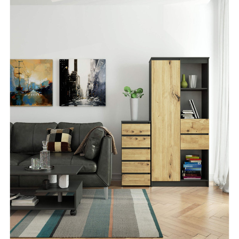 Gelincik Particle Board Rectangle Storage Unit Accent Chest