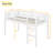 Solid Wooden, Rubber Wooden Twin Loft Bed With Ladder, Bed Platform Of Strengthened Slats, White-1552967609