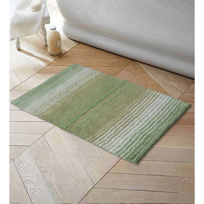Griffie Plush 100 % Cotton Bath Rug, Single - 17" L x 24" W, Sage