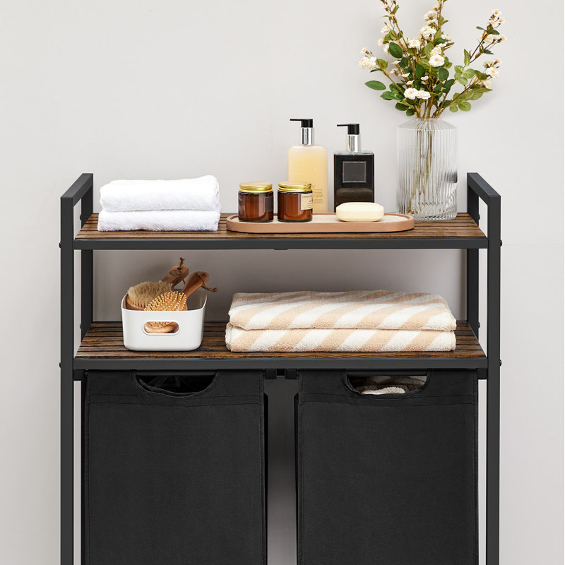 Laundry Sorter With 2 Pull-out And Removable Bags