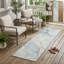 Tapis de couloir d'extérieur 8 pi beige et bleu