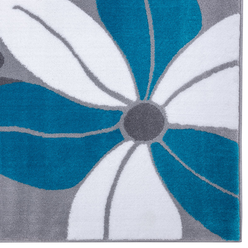 Tapis turquoise Aiyah, Rectangle 8 pi x 10 pi