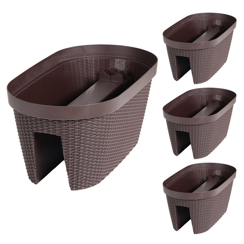 Ensemble de pot à fleurs en plastique, Café