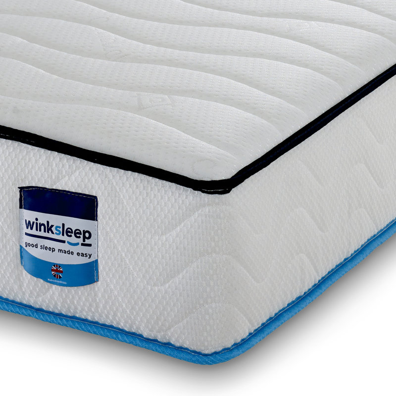 Winksleep Ultra Cool Blue Memory Foam Coil Mattress – Medium-Firm, Cooling Stretch Comfort, Single (3')