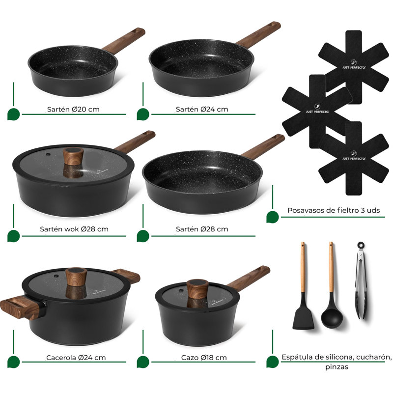 15 - Piece Non-Stick Aluminum Cookware Set