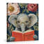 Drôle d'animal sur toile, éléphant excentrique, impression de livre de lecture, embrasser la citation évidente, reproduction d'art animalière rétro pour salon 8 x 10 pouces