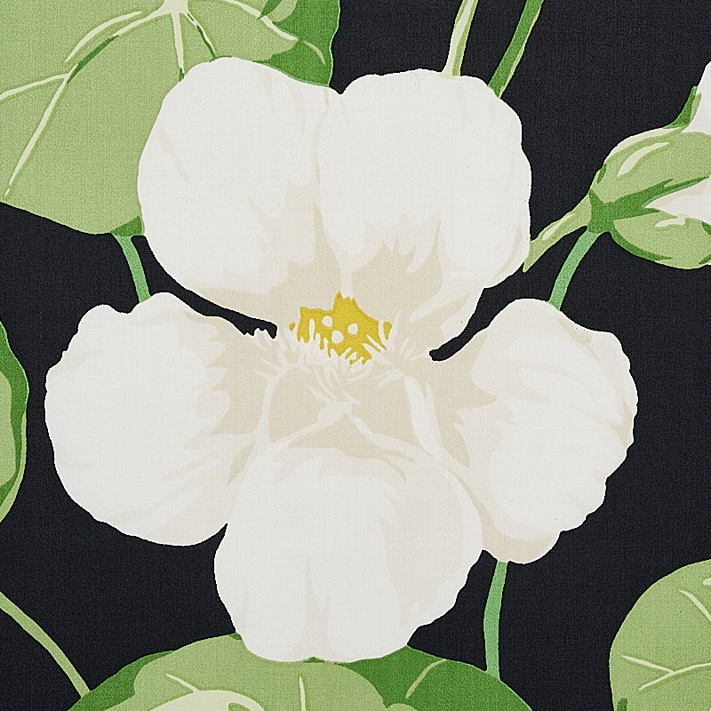 Nasturtium Fabric, Noir