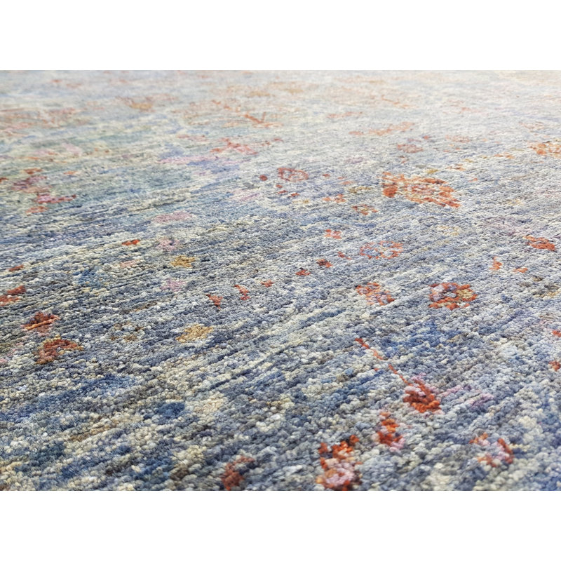 Tapis unique gris nouvel âge Arabesque 10 pi 1 po x 14 pi 2 po Arabesque