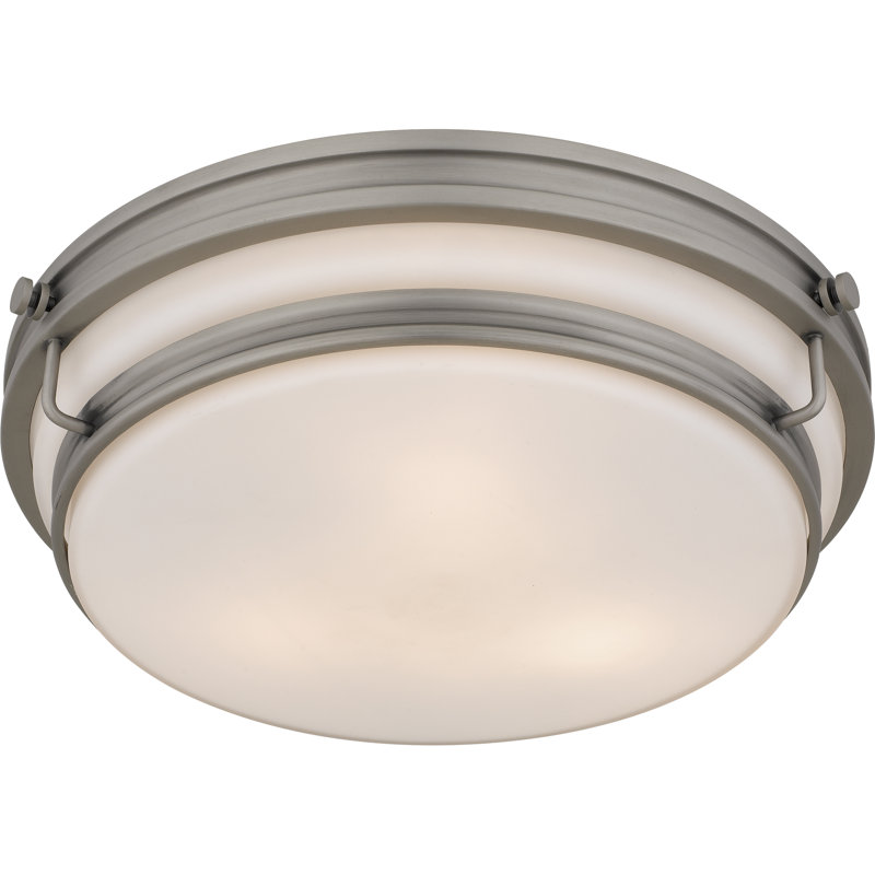 Grafton 3-Light Weathered Flush Mount, Nickel