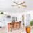 52 Inch Modern Led Ceiling Fan With 3 Color Dimmable 5 ABS Blades Remote Control Reversible DC Motor White For Bedroom-1191536579-1191536637