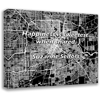 Artsy Quote "Happiness is sweetest when shared." By Suzanne Selfors Gallery Wrapped Canvas