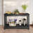 Rectangular Outdoor All-Weather Console Table,Black-110559033