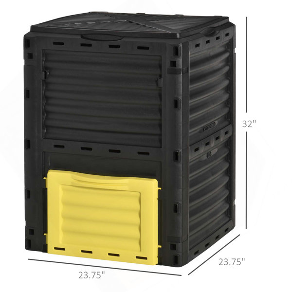 Wrought Studio Outsunny Garden Compost Bin 80 Gallon Outdoor Large ...