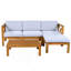 Outdoor Backyard Patio Wood 5-Piece Sectional Sofa Seating Group Set With Cushions