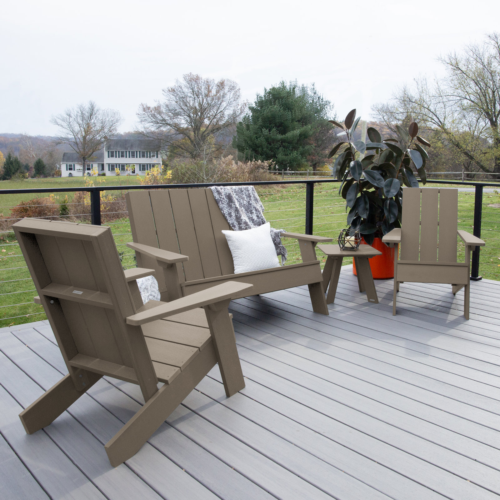 Byrnes 4 - Person Patio Conversation Set, Light Brown
