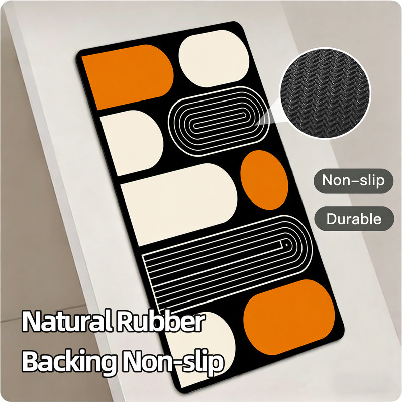 Thin Non Slip Bath Mats Machine Washable, Single - 24" L x 16" W