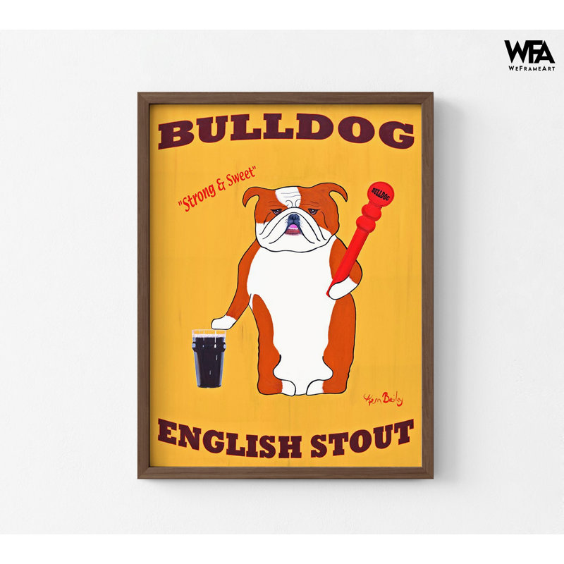 «English Bulldog 2» par Ken Bailey, impression d'affiche Stout Beer, décor de bar d'entrée pour animaux de compagnie, impression d'idée de pub britannique Inspo