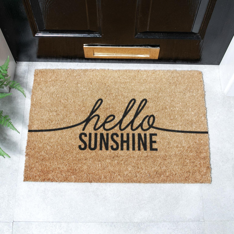 Hello Sunshine Coir Doormat, 40cm W x 60cm L