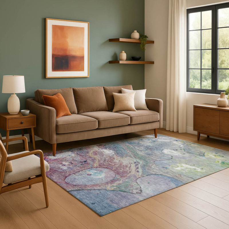 Premium Machine Washable Mayfield AMF1941 Abstract Rug, Rectangle 10' x 14'
