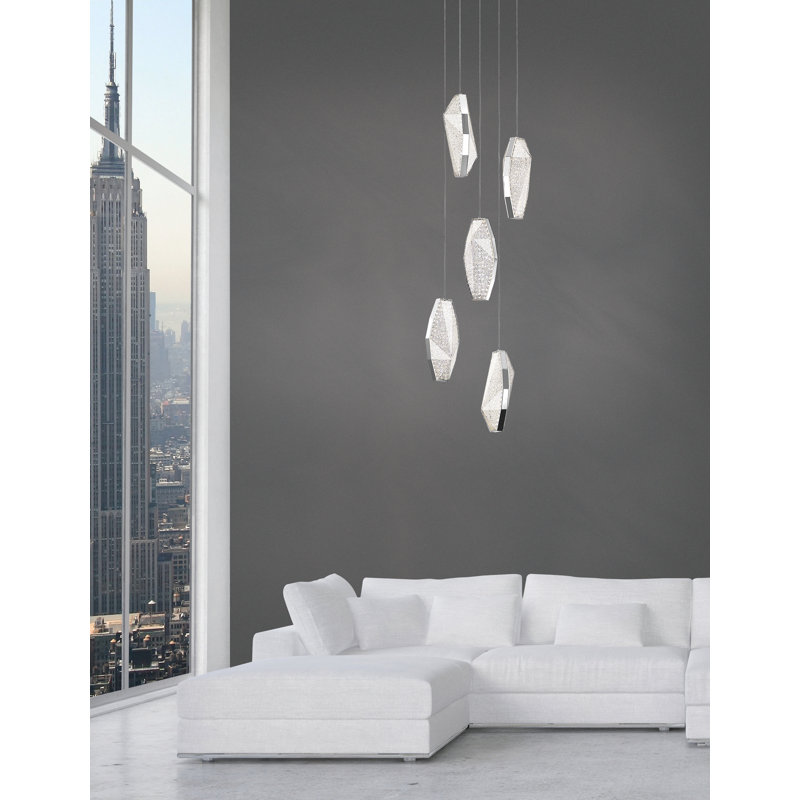 5 - Light Chrome LED Cluster Pendant