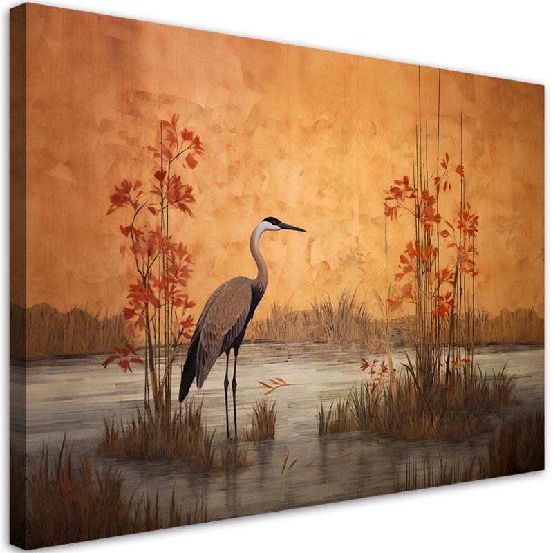 Oriental Crane - No Frame Print on Canvas, 70cm H x 100cm W