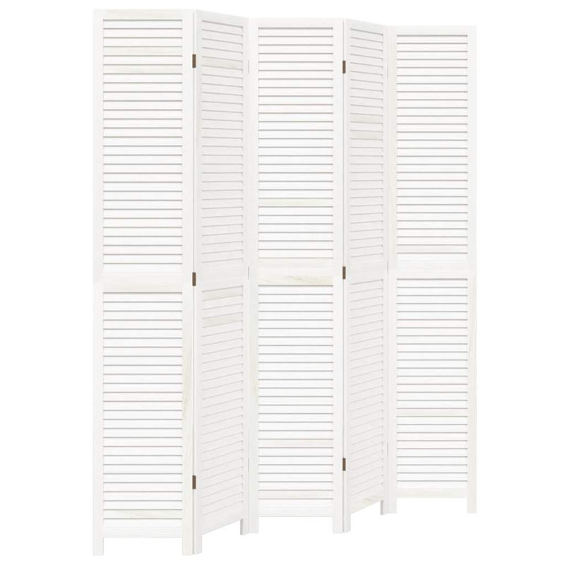 Room Divider Solid Wood Paulownia, White, 86.6" H x 70.9" W x 0.63" D