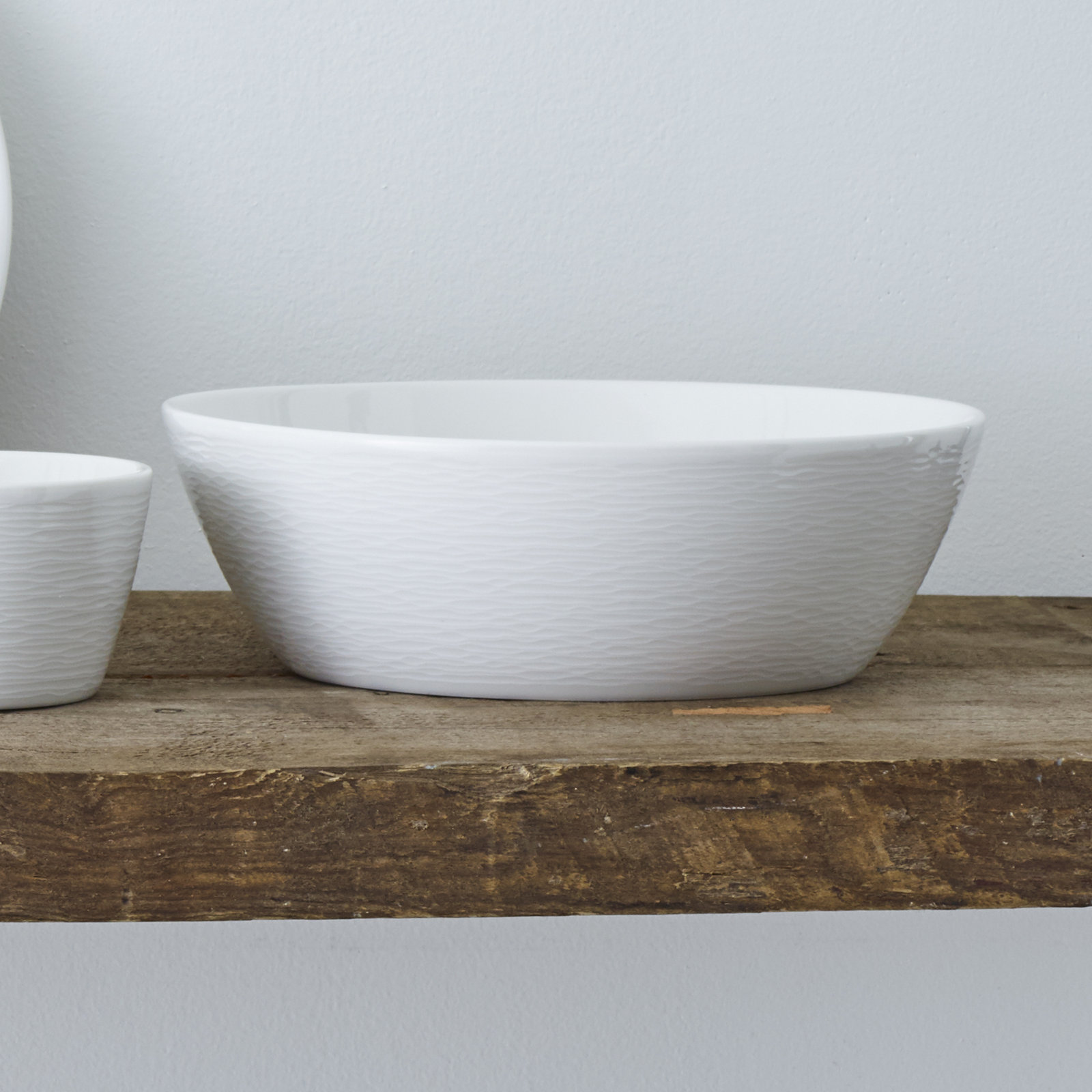 Colorscapes Swirl Porcelain Vegetable Bowl, White
