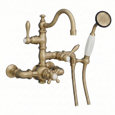 Thermostatic Wall Mount Tub Faucet with Handheld