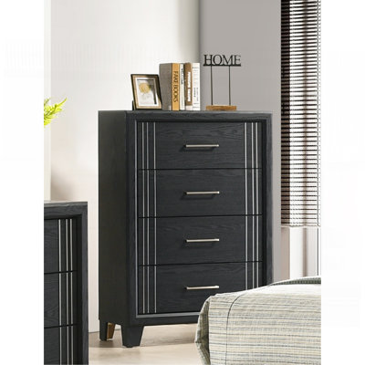 Armoire de chevet contemporaine à 4 tiroirs 1Pc