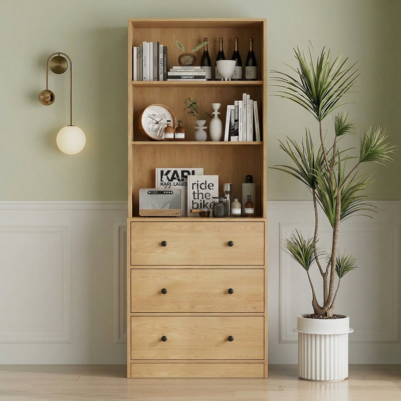 Marta 71'' H X 23.6'' W Standard Bookcase Cabinet, Wood