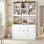 5-tier 46.7" Wide Office Storage Cabinet With Adjustable File Drawers And Adjustable Shelves