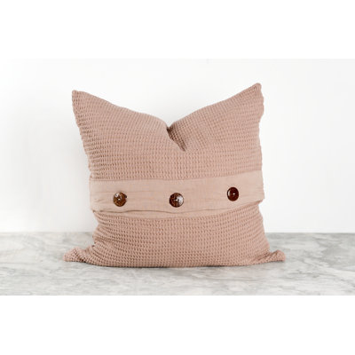 Buttons Cotton Throw Pillow