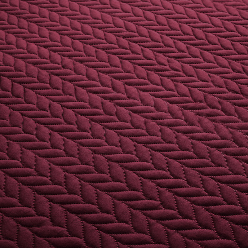 Embossed Microfiber Bedspread Set For California King – Oversized, Soft & Dust-Resistant, 3-Piece, Burgundy
