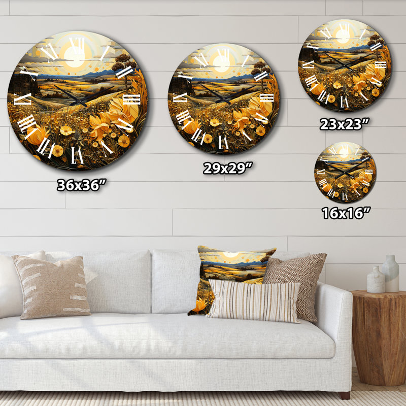 Horloge murale Pairies Dreams Pointillism, Grand