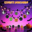 62 pièces d'Halloween boules suspendues ornements décorations d'arbre boules en plastique pour les fêtes de fin d'année décoration intérieure 62Pack