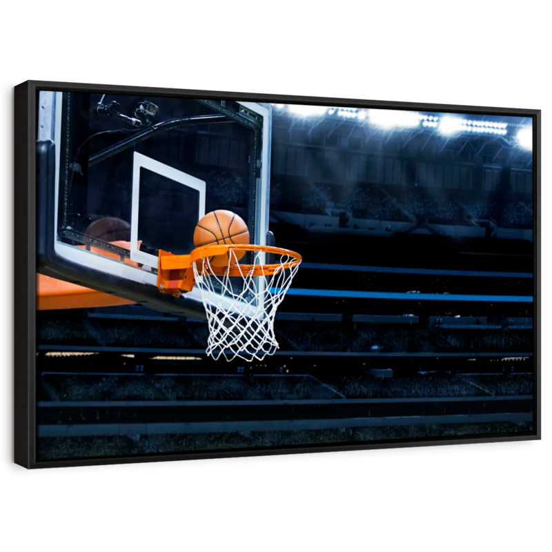 Impression sur toile Basketball Hoop Ball, H 25 po x l 37 po