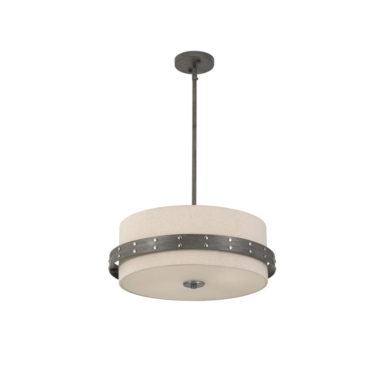 Luminaire suspendu tambour Calumet, 3 lumières