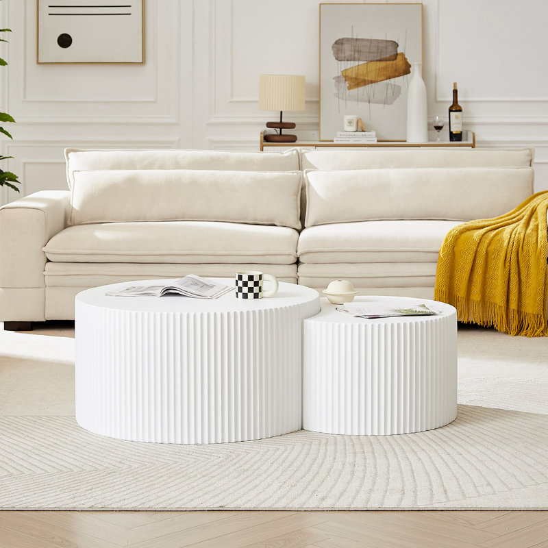 Ensemble de 2 tables gigognes seulement la table, sans chaises.